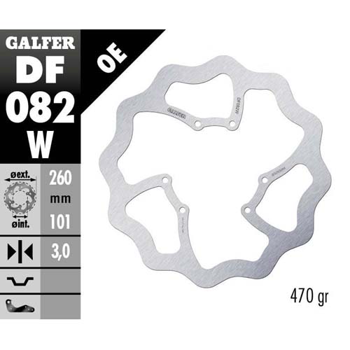 Brake disc Galfer Wave Honda CRF 450 R (15-25) front DF082W