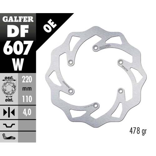 Brake disc Galfer Wave Husaberg 450 FE (04-14) rear DF607W