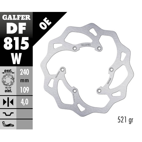 Brake disc Galfer Wave Beta RR 250 (13-25) rear DF815W