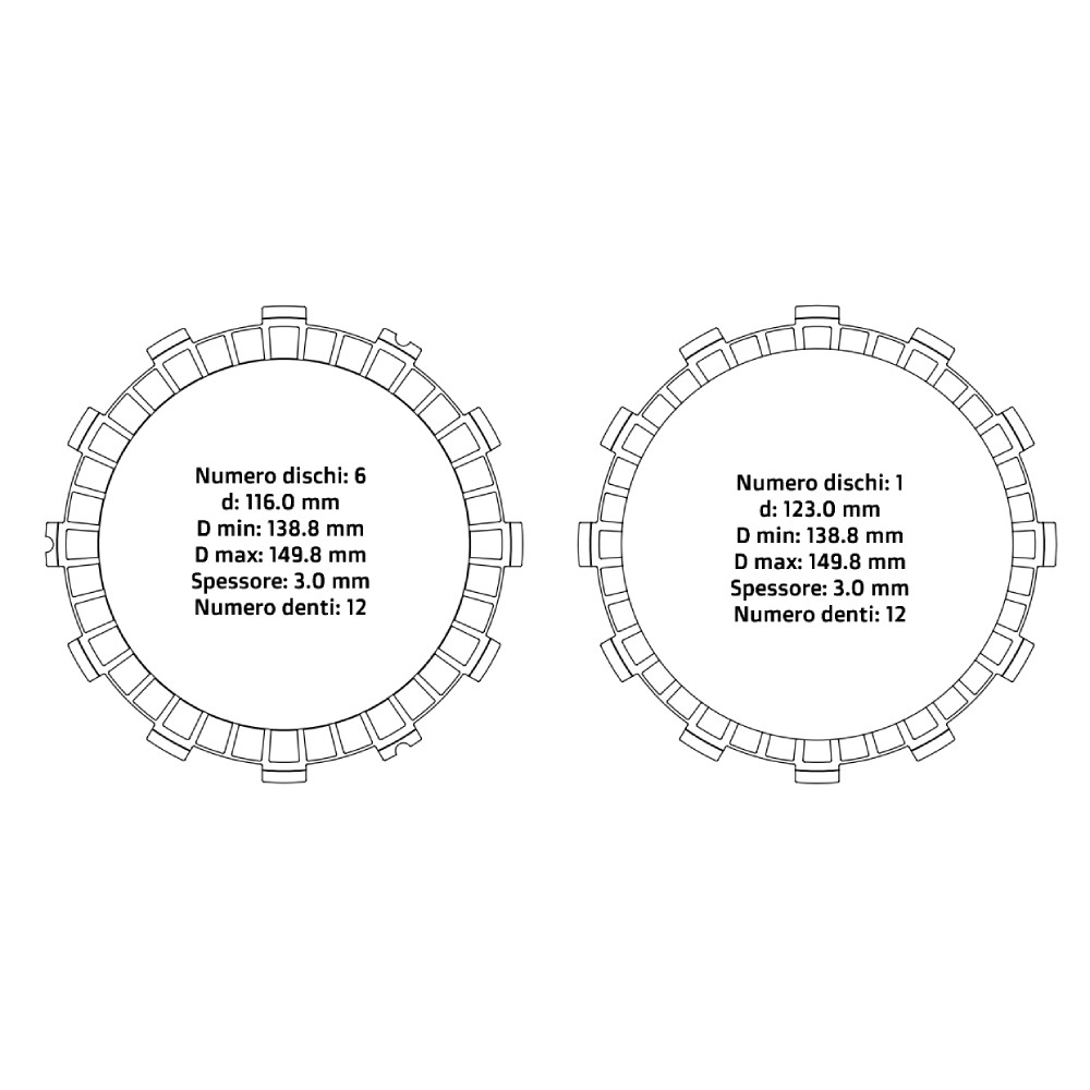 Clutch plates NRTeam Honda CRF 450 R (17-20) - Friction set DS02.F023.7