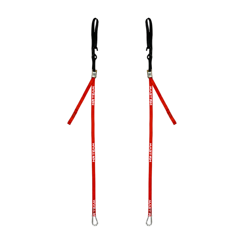 Pair of motorcycle straps Tie Down 25mm NRTeam red DS89.TD10R