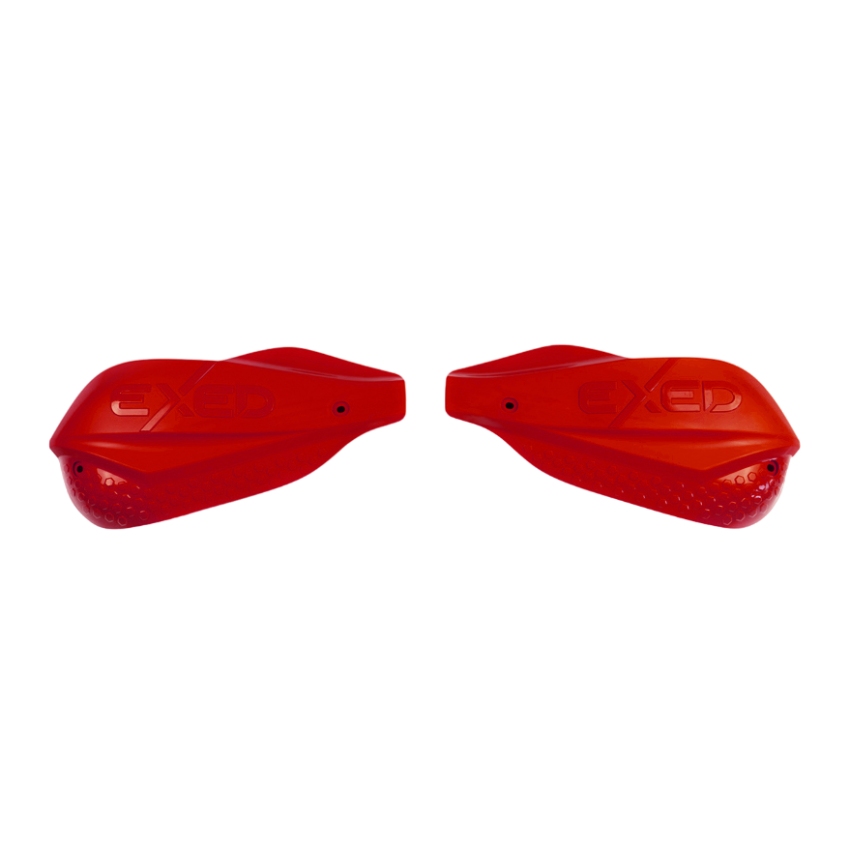 Pair of full-wrap handguards Exed for 28.6 mm handlebars red Pair of full-wrap handguards Exed for 28.6 mm handlebars red