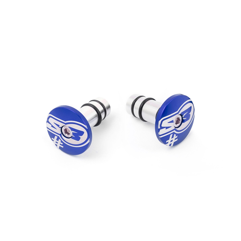 Pair of handlebar end caps S3 blue Too