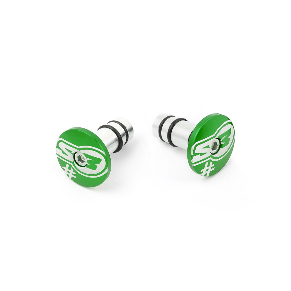Pair of handlebar end caps S3 green Too