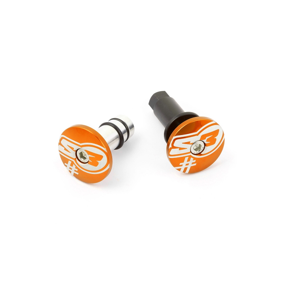 Pair of handlebar end caps S3 orange Five HA-END5-O