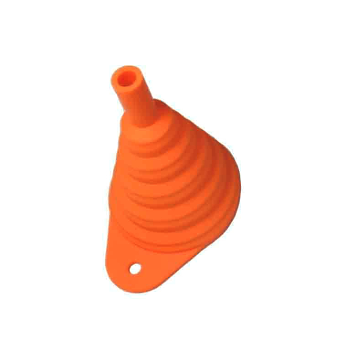 Foldable silicone funnel orange