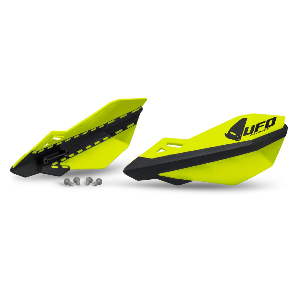 Pair of handguards UFO TRAXION for lever mounts yellow Pair of handguards UFO TRAXION for lever mounts yellow