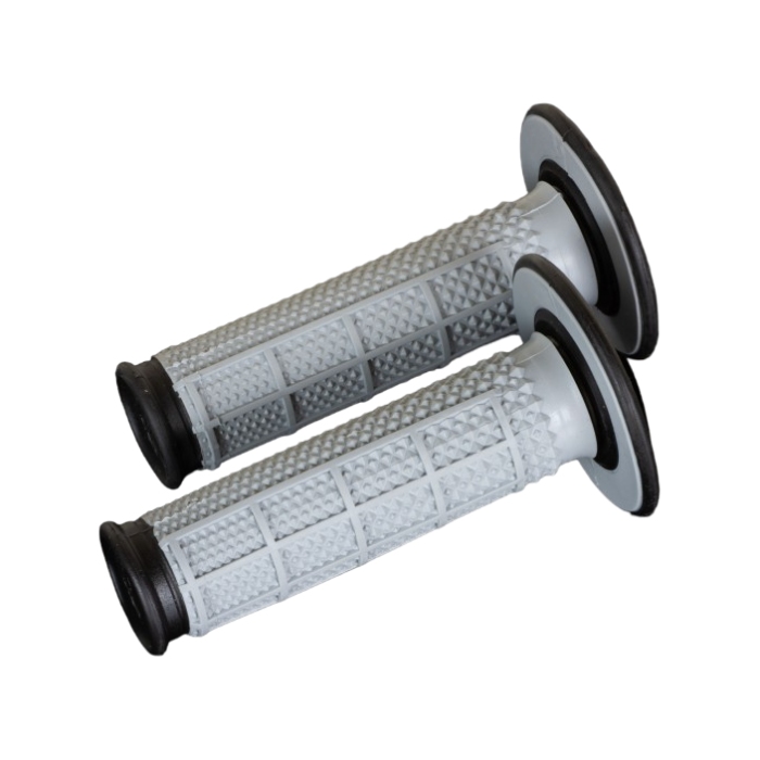Pair of Grips Renthal Dual Half Waffle Tapered - black grey Pair of Grips Renthal Dual Half Waffle Tapered - black grey